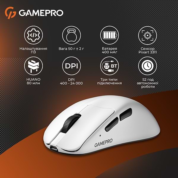 Фото - Мышь беспроводная GamePro Genesis Avenger Wireless White (GM096W) 