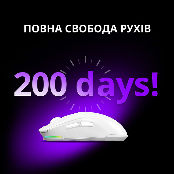 Фото - Мышь беспроводная игровая Lorgar MSA10W Wireless Gaming White (LRG-MSA10W-WH)