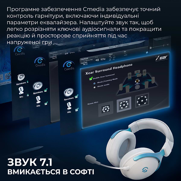 Фото - Гарнітура бездротова ігрова GamePro Asgard Freya Pro (HSW201WB)