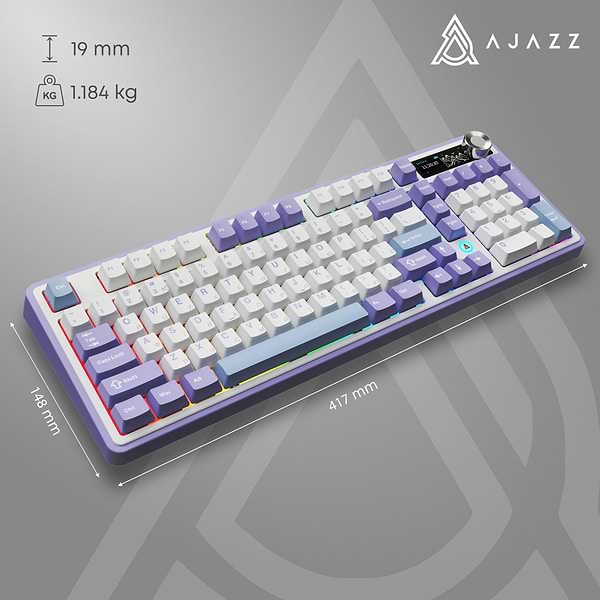 Фото - Клавиатура беспроводная игровая Ajazz AK980 V2 Gift Switch V2 Purple White Blue (AK980-V2-G-PWB)