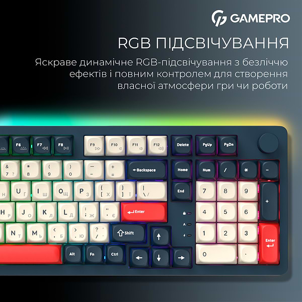 Фото - Уценка - Клавиатура беспроводная игровая GamePro Asgard Drakkar Keychron Super Blue (MK305BL)