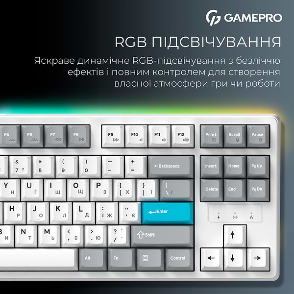 Фото - Клавиатура беспроводная игровая GamePro Asgard Ragnar Keychron Super White (MK285WH)
