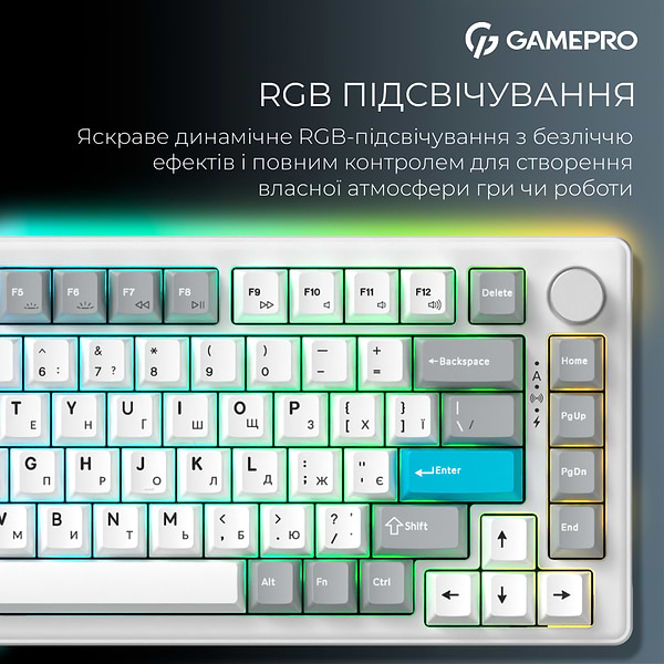 Фото - Клавиатура беспроводная игровая GamePro Asgard Yord Keychron Super White (MK266WH)
