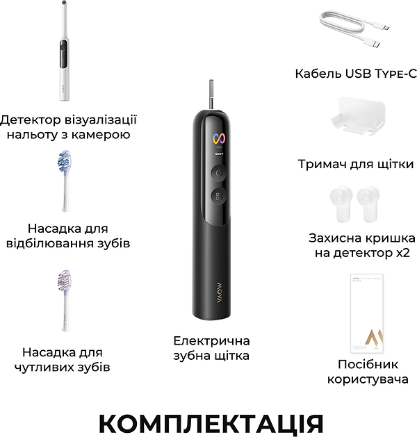 Фото - Зубна щітка електрична Mova Fresh 20 Sensus Black (ATS25B-BK)