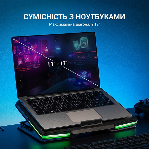Фото - Підставка під ноутбук охолоджуюча GamePro CP1540 RGB