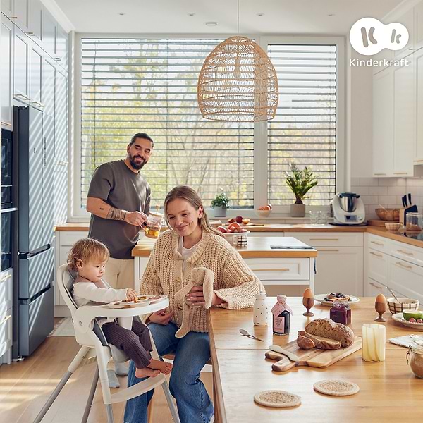 Фото - Стульчик для кормления классический Kinderkraft Dinnly Grey (KHDINN00LGR0000)