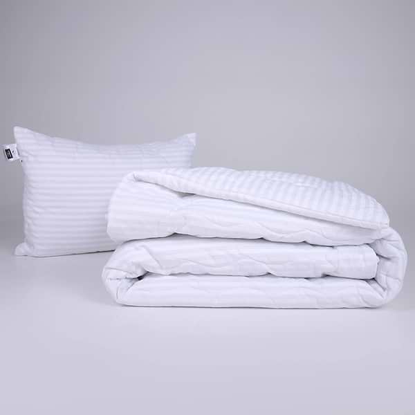 Фото - Одеяло летнее полуторное MirSon антиаллергенное №169 Сolor Fun Line 17-0605 Stripe White EcoSilk 155х215 + нав. 2 шт. (2200010854220)