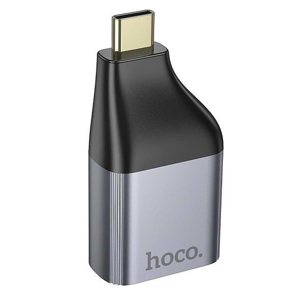 Фото - Перехідник HOCO UA35 Type-C to RJ45 Metal Gray (6942007645607)