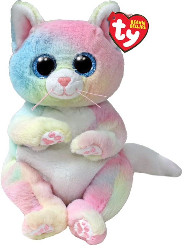 Мягкая игрушка глазастик TY BEANIE BELLIES Радужный кот "CAT" (41291)