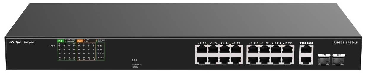 Коммутатор локальної мережі (Switch) Ruijie Reyee RG-ES118FGS-LP - Фото 1
