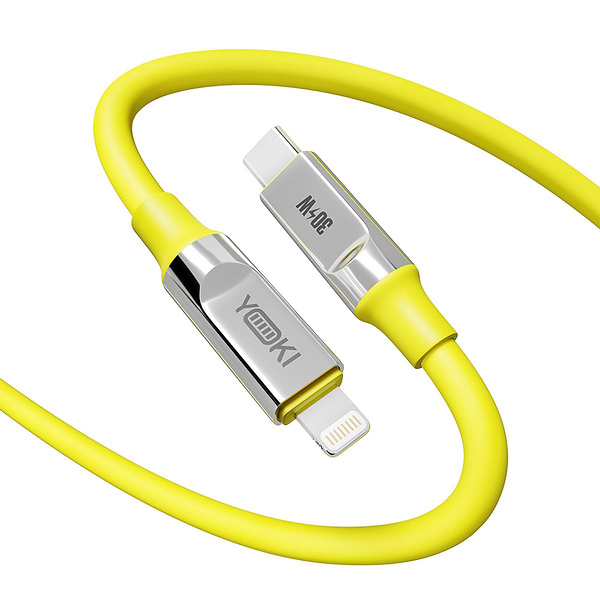 Фото - Кабель синхронізації даних YOKI ULTRA Type-C to Lightning 30W 1.2m Yellow (YK-UL61)