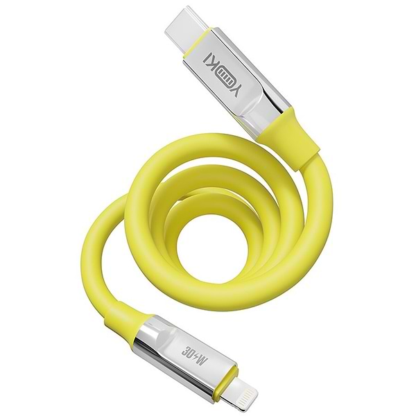 Фото - Кабель синхронізації даних YOKI ULTRA Type-C to Lightning 30W 1.2m Yellow (YK-UL61)