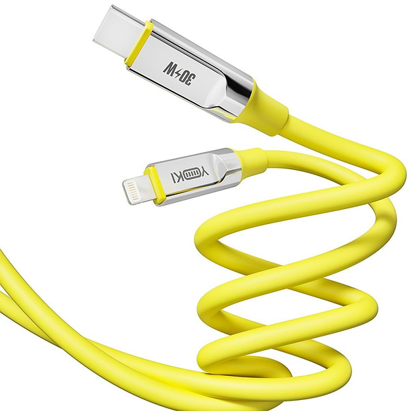 Фото - Кабель синхронізації даних YOKI ULTRA Type-C to Lightning 30W 1.2m Yellow (YK-UL61)
