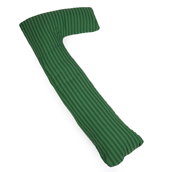 Фото - Подушка для майбутніх мам MirSon Г-подібна №5000 Color Line 17-0612 Stripe Emerald 140x40x20 см (2200010969511)