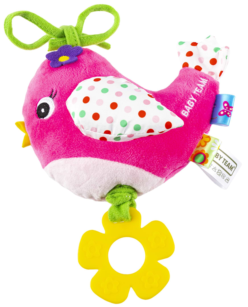 Подвеска Baby Team музыкальная Птичка (8543_Розовая птичка)