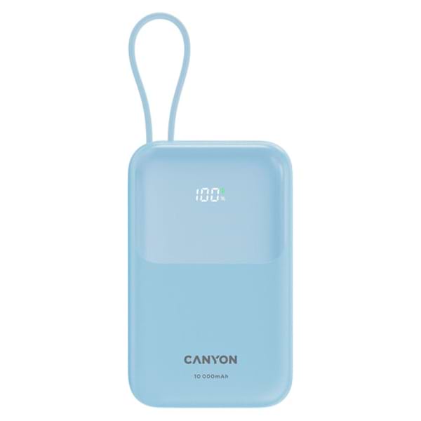 Фото - Батарея мобильная Canyon OnPower 101 built-in cable 10000 mAh PD22.5W Blue (CNS-CPB101BL)