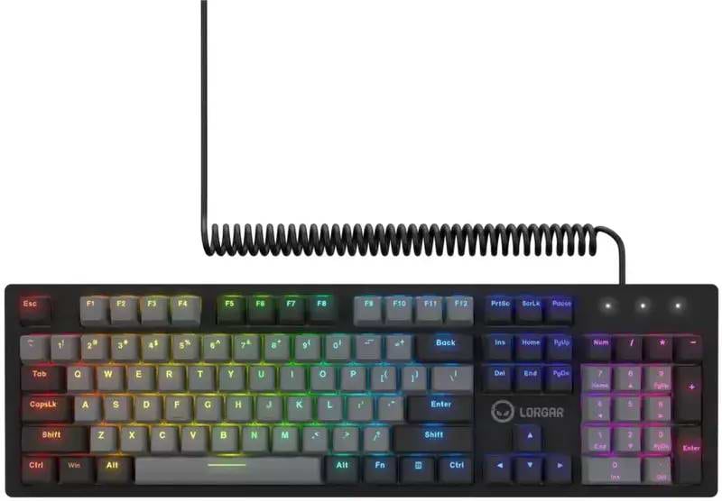 Клавиатура проводная игровая Lorgar Azar 514 RGB EN/UA Gaming Wired Black (LRG-GK514B-UA) - Фото 1