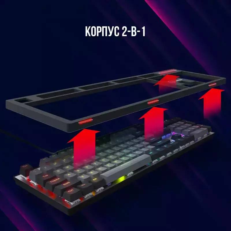Фото - Клавиатура проводная игровая Lorgar Azar 514 RGB EN/UA Gaming Wired Black (LRG-GK514B-UA)