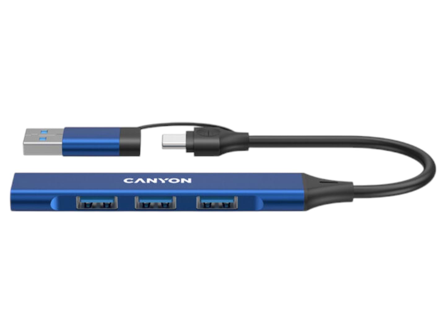 Хаб USB Canyon DS-02 4in1 USB-A/C Blue (CNS-TDS02BL) - Фото 1