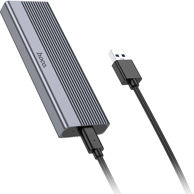 Фото - Зовнішня кишеня HOCO HB47 M.2 SSD Enclosure(USB3.1/6Gbps) Metal Gray (6942007632355)