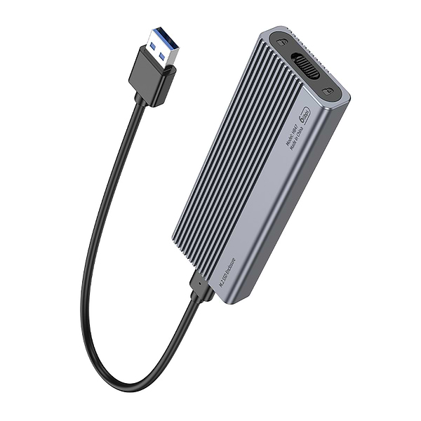 Фото - Зовнішня кишеня HOCO HB47 M.2 SSD Enclosure(USB3.1/6Gbps) Metal Gray (6942007632355)