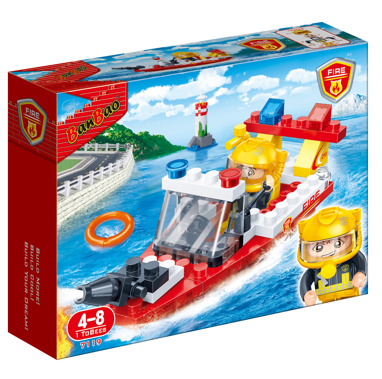 Пластиковий конструктор Banbao ''Пожежники'' (62 ел.) Пожежний човен (7119)