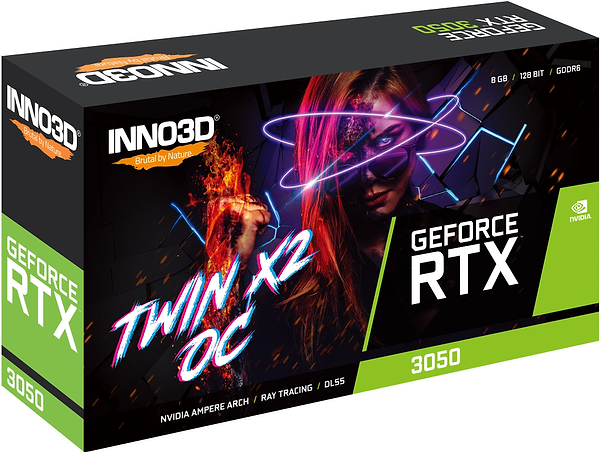 Фото - Відеокарта Inno3D GeForce RTX 3050 8GB GDDR6 Twin X2 OC V2 (N30502-08D6X-1711VA41)