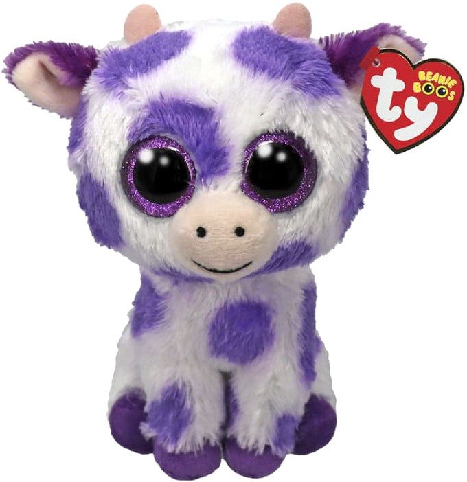 Мягкая игрушка глазастик TY Beanie Boos Корова "ETHEL" 15 см (37345)