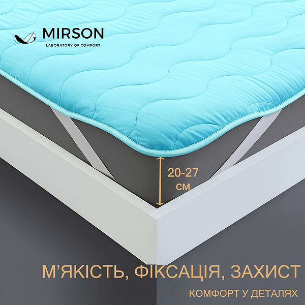 Фото - Наматрасник MirSon Eco Light №1713 EcoSilk Blue 150x200 см (2200002888509)
