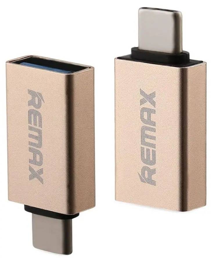 Фото - Переходник Remax Glance USB-USB Type-C RA-OTG1 Gold (6954851289753)