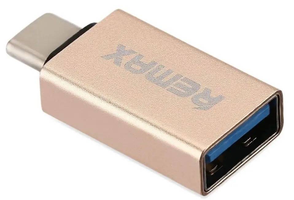 Фото - Переходник Remax Glance USB-USB Type-C RA-OTG1 Gold (6954851289753)