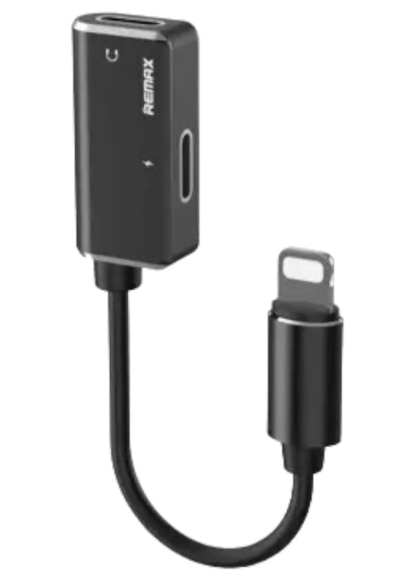 Фото - Переходник аудио Remax RL-LA02i Enjoy 2in1 Lightning-2 Lightning Black (6954851297994)