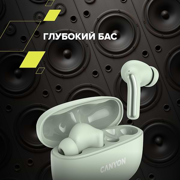 Фото - Навушники вкладиші бездротові TWS Canyon OnGo 9 Green (CNS-TWS9G)