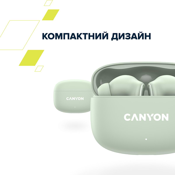 Фото - Навушники вкладиші бездротові TWS Canyon OnGo 9 Green (CNS-TWS9G)