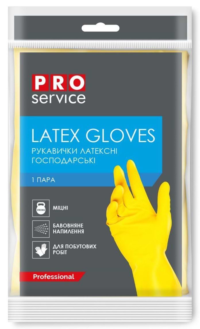 Перчатки латексные PRO service универсальные крепкие 1 пара M (17200430)