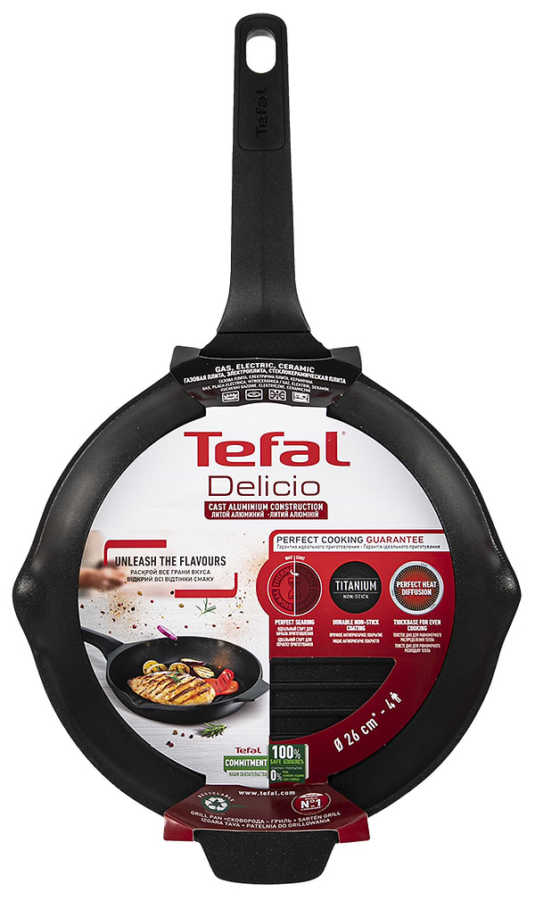 Фото - Сковорода гриль Tefal E2324074 Delicio 26 см Гриль