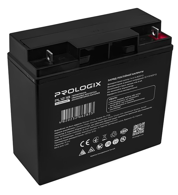 Фото - Акумулятор для ДБЖ ProLogix 12V 18AH (PL12-18) AGM