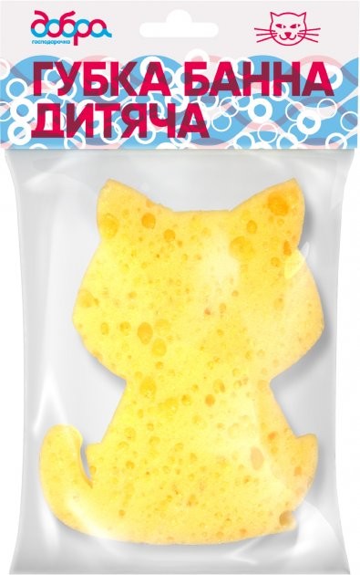 Фото - Детская мочалка Добра господарочка Котик 120 х 95 х 40 мм (4820086521536)