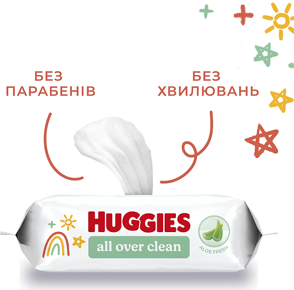 Фото - Салфетки влажные для детей Huggies All Over Clean, 56 шт.