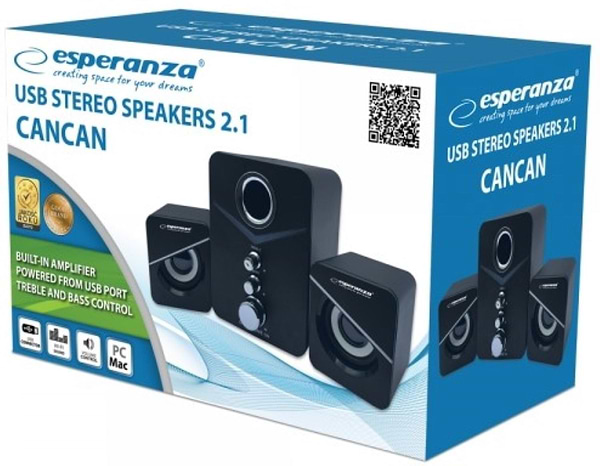 Фото - Компьютерная акустика 2.1 Esperanza CANCAN USB-C (EP153)