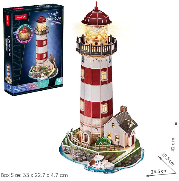 Фото - 3D пазли Cubic Fun з LED підсвіткою Маяк (L540h)