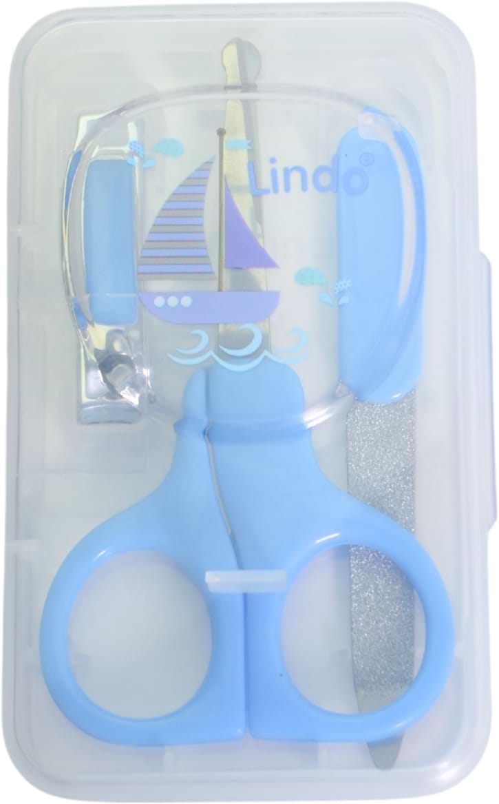 Фото - Набір дитячого манікюрного приладдя Lindo в футлярі "Ellit", блакитний (Lі 801 гол)
