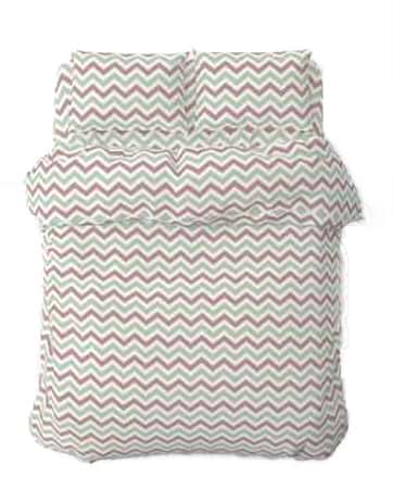 Фото - Комплект постельного белья Home Line ЗИГ ЗАГ лилово-зеленый (174751)