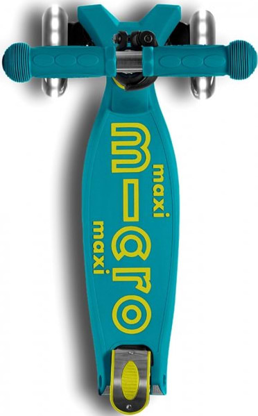 Фото - Триколісний самокат Micro "Maxi Deluxe Foldable LED" – ЗЕЛЕНИЙ (до 50 кг, триколісний, світло) (MMD097)