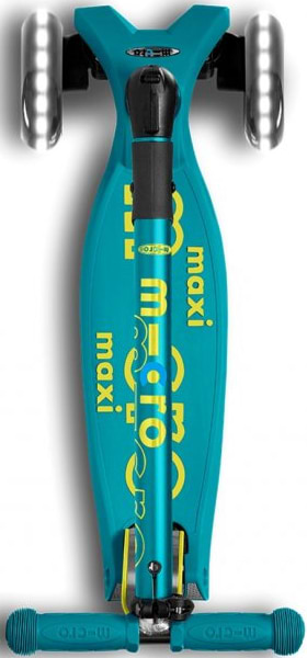 Фото - Триколісний самокат Micro "Maxi Deluxe Foldable LED" – ЗЕЛЕНИЙ (до 50 кг, триколісний, світло) (MMD097)