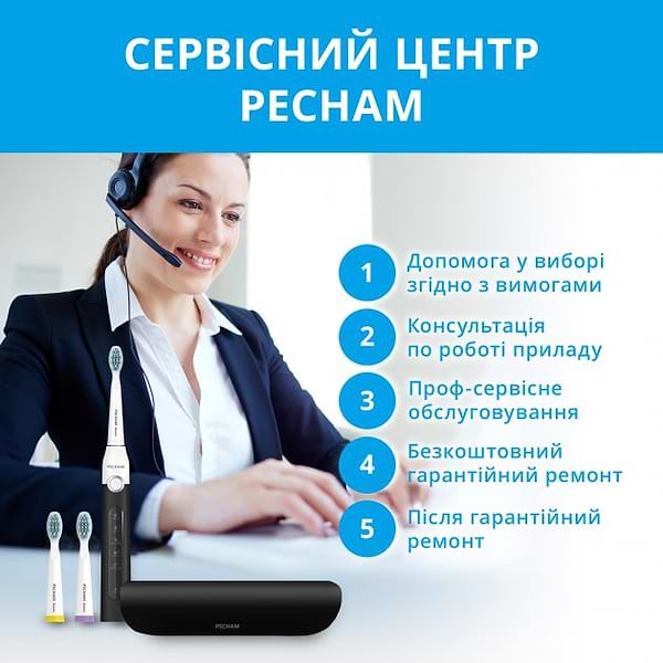 Фото - Зубная щетка электрическая Pecham Black-White Travel (0290119080608)