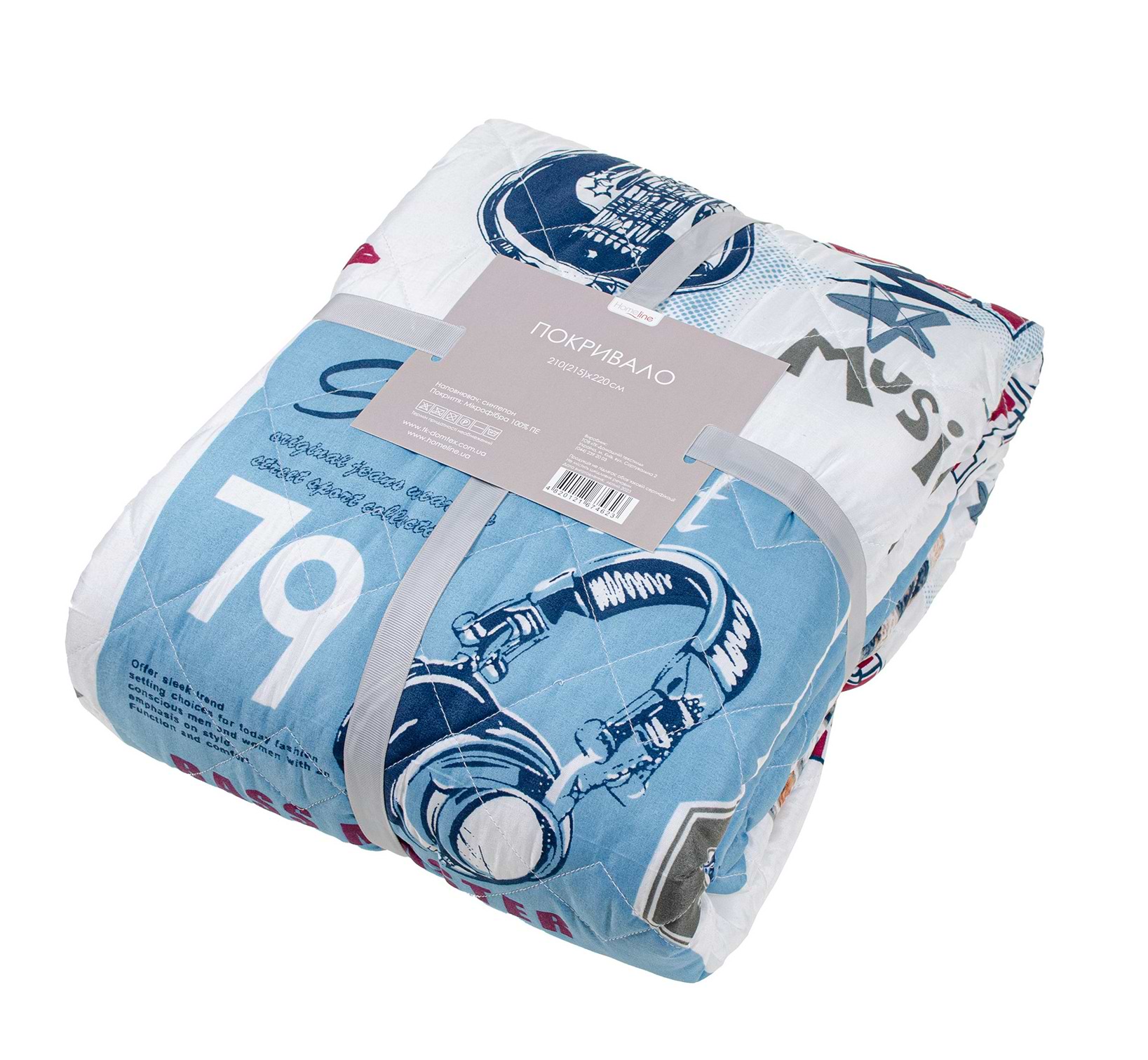 Покривало двоспальне Home Line мікрофібра мал. Рок-н-Рол 210(215)Х220 (60) (175485)