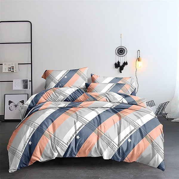 Фото - Покривало двоспальне Home Line мікрофібра мал. Діагональ/Білий 210(215)Х220 (60) (175486)