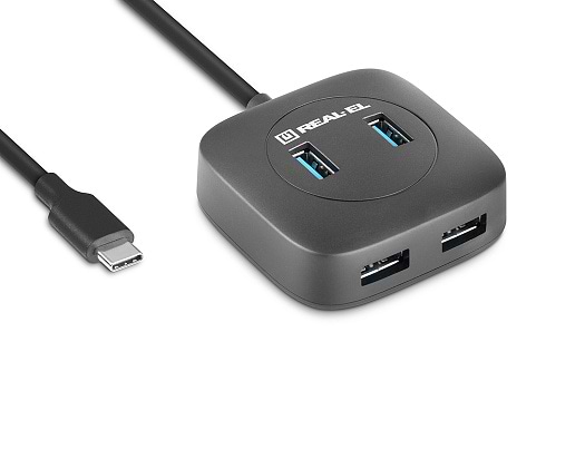 Фото - Хаб USB REAL-EL CQ-407 Black