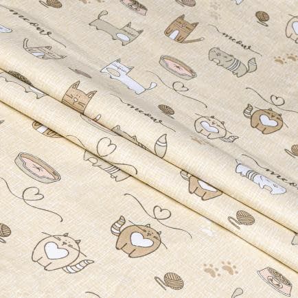 Фото - Комплект постільної білизни Home Line Котяча радість пісчано-рожевий (175853)